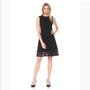 Calvin Klein Fit And Flare Dress in Black size 4